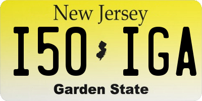 NJ license plate I50IGA