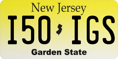 NJ license plate I50IGS