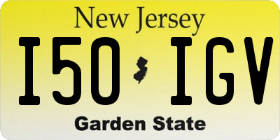 NJ license plate I50IGV