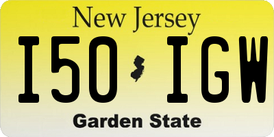 NJ license plate I50IGW