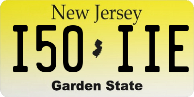 NJ license plate I50IIE