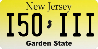 NJ license plate I50III