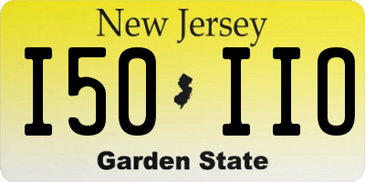 NJ license plate I50IIO