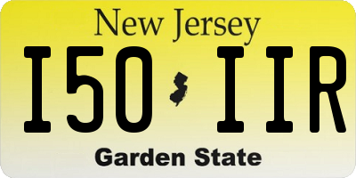 NJ license plate I50IIR