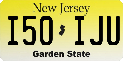 NJ license plate I50IJU