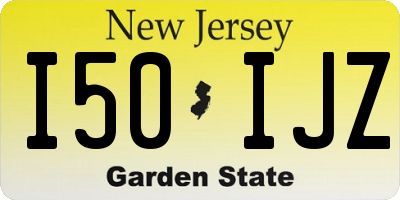 NJ license plate I50IJZ