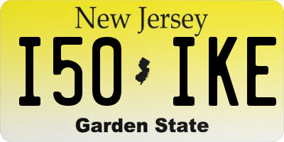 NJ license plate I50IKE