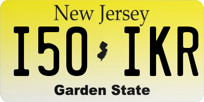NJ license plate I50IKR