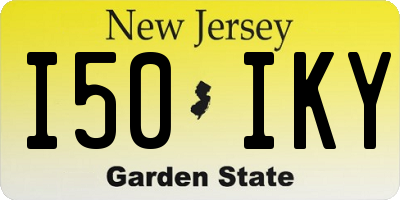 NJ license plate I50IKY