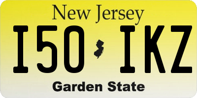 NJ license plate I50IKZ