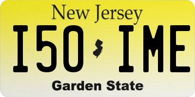 NJ license plate I50IME