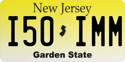 NJ license plate I50IMM