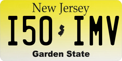 NJ license plate I50IMV