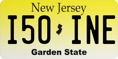 NJ license plate I50INE