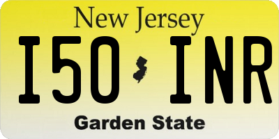 NJ license plate I50INR