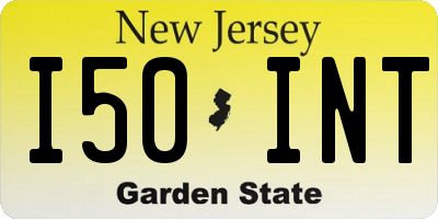 NJ license plate I50INT