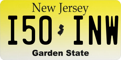 NJ license plate I50INW