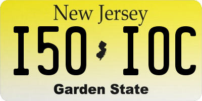 NJ license plate I50IOC