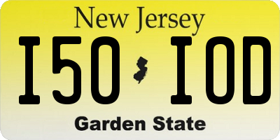 NJ license plate I50IOD