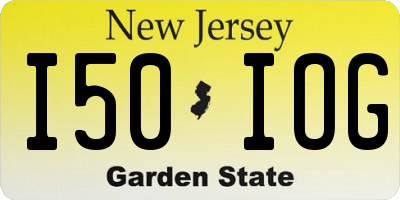 NJ license plate I50IOG