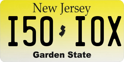 NJ license plate I50IOX