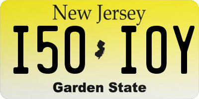 NJ license plate I50IOY