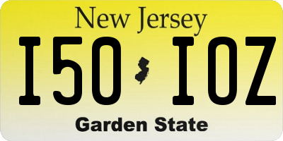 NJ license plate I50IOZ