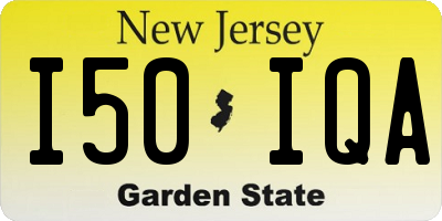 NJ license plate I50IQA