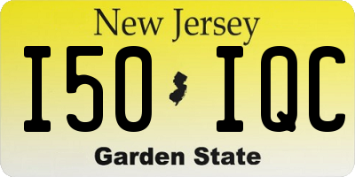 NJ license plate I50IQC