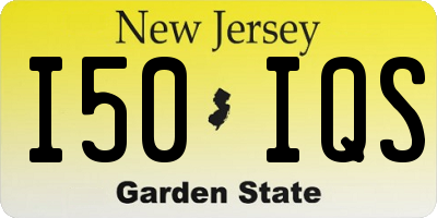 NJ license plate I50IQS
