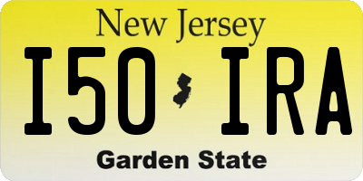 NJ license plate I50IRA