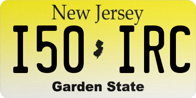 NJ license plate I50IRC