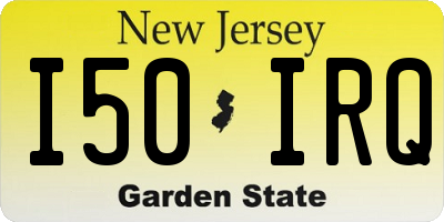 NJ license plate I50IRQ