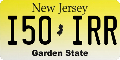NJ license plate I50IRR
