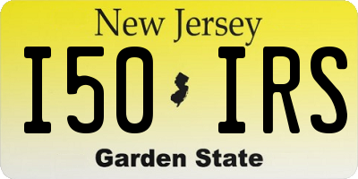 NJ license plate I50IRS