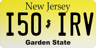 NJ license plate I50IRV
