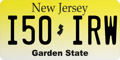 NJ license plate I50IRW