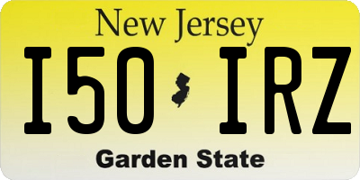 NJ license plate I50IRZ