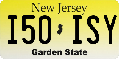 NJ license plate I50ISY