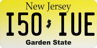 NJ license plate I50IUE
