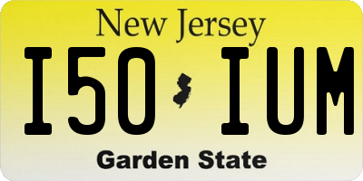 NJ license plate I50IUM