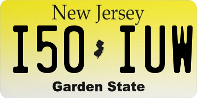 NJ license plate I50IUW