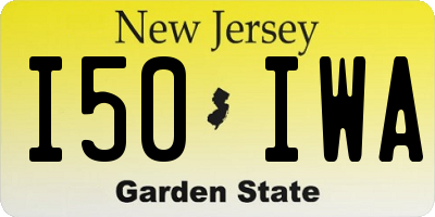 NJ license plate I50IWA
