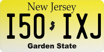 NJ license plate I50IXJ