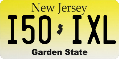 NJ license plate I50IXL
