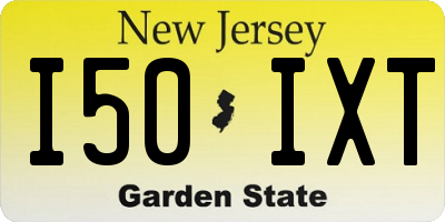 NJ license plate I50IXT