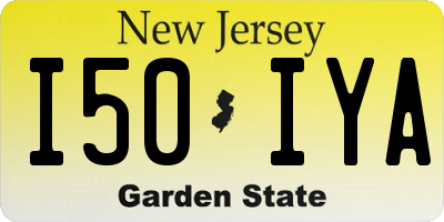 NJ license plate I50IYA