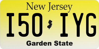 NJ license plate I50IYG