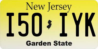NJ license plate I50IYK