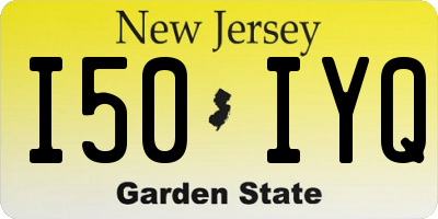 NJ license plate I50IYQ